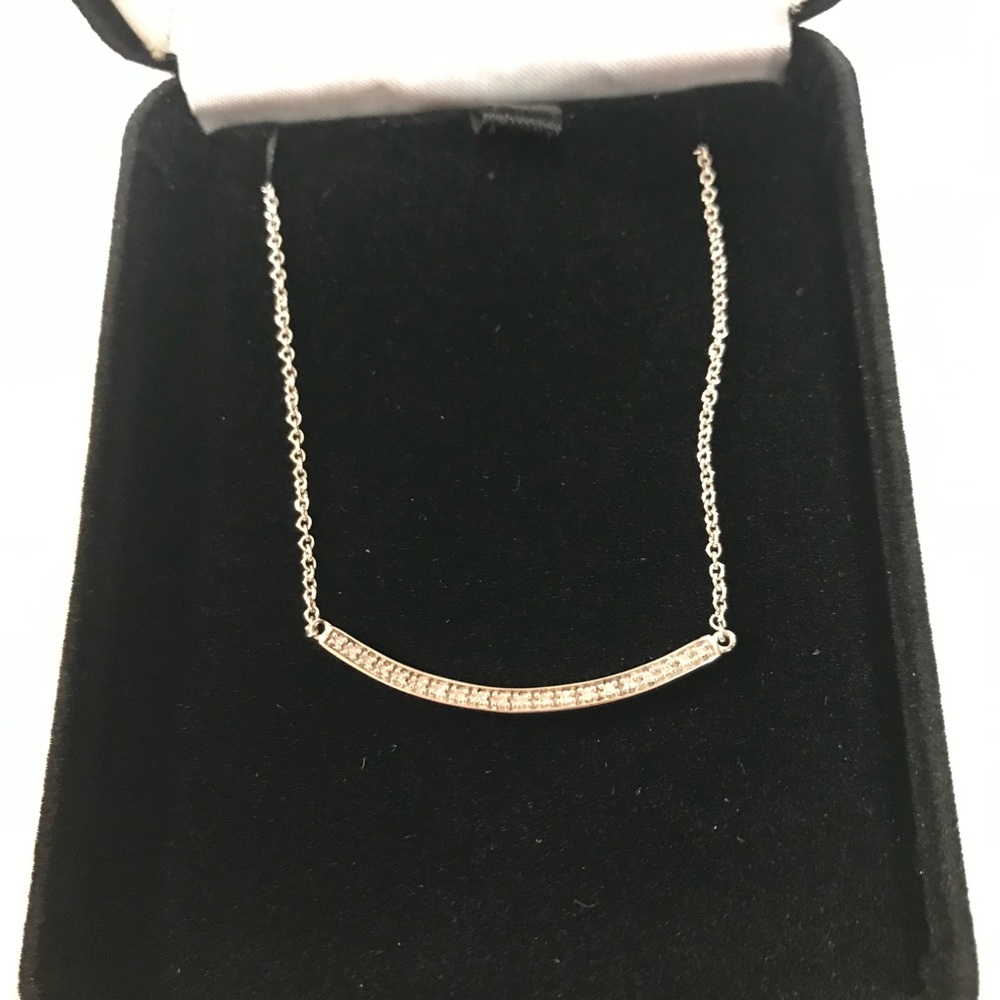 Diamond Bar Pendant Necklace 20 Round Diamonds 18" Chain From Kay Jewelers